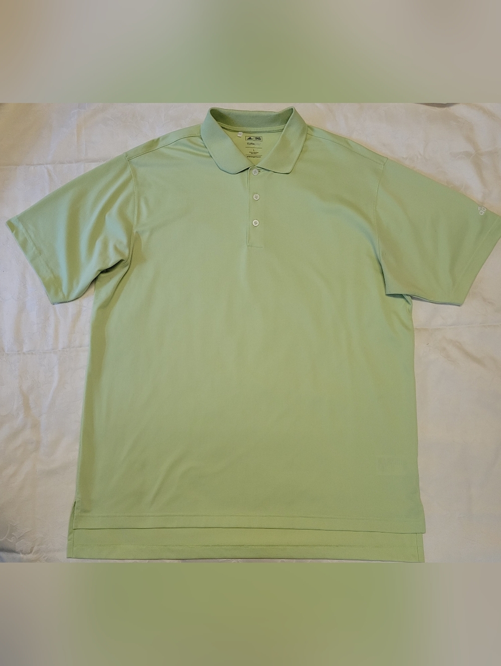 Adidas Climalite Polo Shirt Mens Large Green Golf Performance Short Sleeve